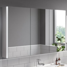 Affine Triple Door Bathroom Led Mirror Cabinet Wall Mounted Shaver Demister 1200X700mm - thumbnail 1