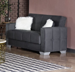 Mihomeuk Ottawa Dark Grey Velvet 2 Seater Sofa Bed