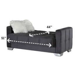 Mihomeuk Ottawa Dark Grey Velvet 2 Seater Sofa Bed - thumbnail 5