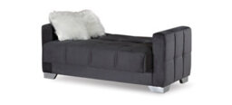 Mihomeuk Ottawa Dark Grey Velvet 2 Seater Sofa Bed - thumbnail 4