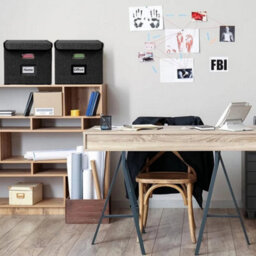 Upgraded Portable File Organiser Box With Lid Foldable Linen Hanging Home/office - thumbnail 6