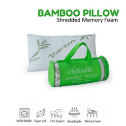 CHILIMILII Bamboo Pillow Shredded Memory Foam Anti Bacterial Orthopedic Head Neck Back Support Bamboo Pillow