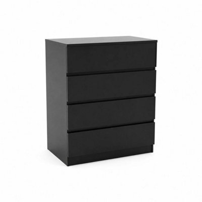 Modern 4 Drawer Of Chest Storage Unit Cabinet Bedroom Livingroom Furniture Black - image 1