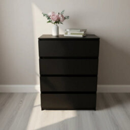 Modern 4 Drawer Of Chest Storage Unit Cabinet Bedroom Livingroom Furniture Black - thumbnail 6