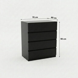 Modern 4 Drawer Of Chest Storage Unit Cabinet Bedroom Livingroom Furniture Black - thumbnail 2