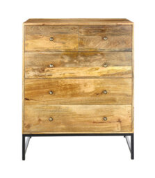 Elm Home And Garden Solid Mango Wood 2+3 Chest Of Drawers Light Oak Finish Fully Assembled 105Cm High X 90Cm Wide X 42Cm Deep - thumbnail 3