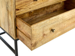 Elm Home And Garden Solid Mango Wood 2+3 Chest Of Drawers Light Oak Finish Fully Assembled 105Cm High X 90Cm Wide X 42Cm Deep - thumbnail 6