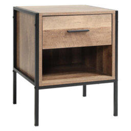 Darphe Wooden Bedside Table Nightstand 1 Drawer Chest Cabinet With Storage Shelf Brown - thumbnail 4