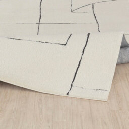 Livabliss Freud-Modern Ivory Black High Pile Living Dining Bedroom Rug 160 X 213 Cm Easy Care, Non Shedding - thumbnail 4