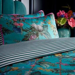 Laurence Llewelyn-Bowen Cotswald Fantasia Floral Print 200 Thread Count Cotton Teal Duvet Cover Set - thumbnail 2