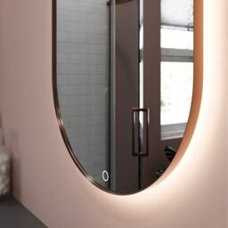 Sensio Nebula Bronze Effect Oval Wall-Mounted Bathroom Illuminated Contemporary Illuminated Mirror (H)80Cm (W)50Cm - thumbnail 4