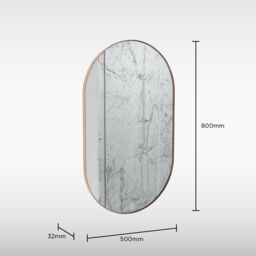 Sensio Nebula Bronze Effect Oval Wall-Mounted Bathroom Illuminated Contemporary Illuminated Mirror (H)80Cm (W)50Cm - thumbnail 6
