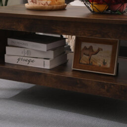 Furniturehmd Industrial Side Table Coffee Table End Table Living Room Storage Table With Metal Frame For Home Office - thumbnail 4
