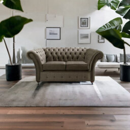 Chesterfield Beaumont 2 Seater Sofa Malta Taupe 08 - thumbnail 3