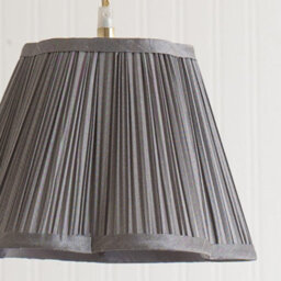 Valuelights Loralei Dark Grey Small Pleated Faux Silk Scalloped Easy Fit Lamp Shade (D)25.5Cm - thumbnail 4