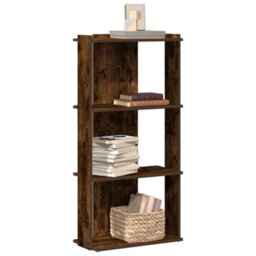 Berkfield Bookcase 3-Tier Smoked Oak 60X30X120 Cm Engineered Wood