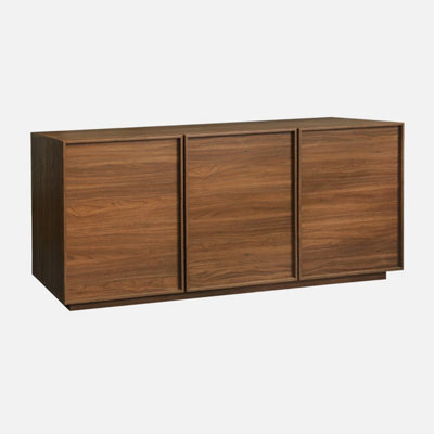 Sweeek - Kuba 3-Door Walnut Wood Effect Sideboard L 160 X D 43 X H 75Cm - image 1