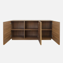Sweeek - Kuba 3-Door Walnut Wood Effect Sideboard L 160 X D 43 X H 75Cm - thumbnail 3