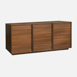 Sweeek - Kuba 3-Door Walnut Wood Effect Sideboard L 160 X D 43 X H 75Cm