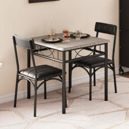 London Boutique Apartment Dining Table Set For 2 Square Dinner Table Sets With 2 Upholstered Chairs