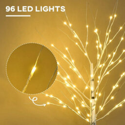 5Ft Artificial White Birch Tree Light Led Light - thumbnail 4