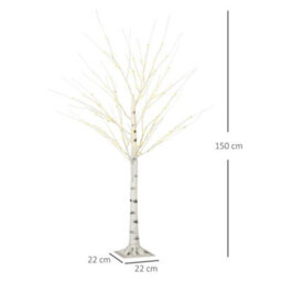 5Ft Artificial White Birch Tree Light Led Light - thumbnail 2
