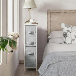 Storage Tower With 4 Fabric Drawers Vertical Slim Chest Of Drawers For Home - thumbnail 4