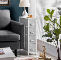 Storage Tower With 4 Fabric Drawers Vertical Slim Chest Of Drawers For Home - thumbnail 5