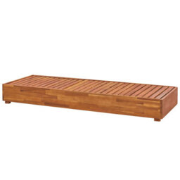 Beliani Sun Lounger With Cushion Fanano Reclining Acacia Wood Brown - thumbnail 6