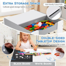 Gainoom Kids Study Grey Desk Chair Set Reading Playing Stand Ergonomic Writing Table Set For Toddlers - thumbnail 7