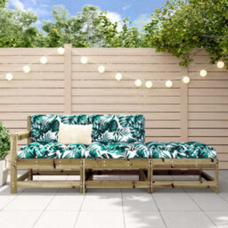 Walplus 3 Piece Garden Lounge Set Impregnated Wood Pine - Cushion Not Included - thumbnail 1