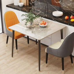 Fativo 80Cmw Industrial Dining Table Sintered Stone Marble Top Kitchen Eating Table 4 Seater Home - thumbnail 9