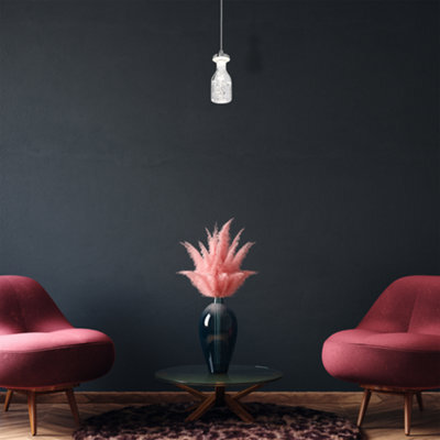 Milagro Bottle Chrome Led Pendant Light 1X5W Ultra Low Consumption Light Source Enhances The Bottle Style Shade - image 1