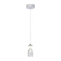 Milagro Bottle Chrome Led Pendant Light 1X5W Ultra Low Consumption Light Source Enhances The Bottle Style Shade - thumbnail 3
