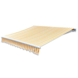 Berkfield Awning Top Sunshade Canvas Orange & White 450X300 Cm - thumbnail 2