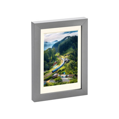 "Nicola Spring Photo Frame With 4"" X 6"" Mount - 5"" X 7"" - Grey/ivory" - image 1