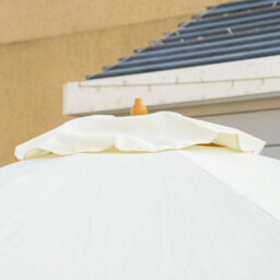 Outsunny Garden Parasol Patio Umbrella With Ruffles And Wooden Pole Beige - thumbnail 8
