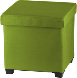 Simpa Green Folding Storage Ottoman Foot Rest Stool - 38Cm (H) X 38Cm (W) X 38Cm (L) - thumbnail 1