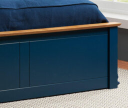 Save On Goods UK 3Ft Single Navy Blue Wood Wooden Ottoman Gas Lift Up Storage Bed Frame Bedstead - thumbnail 6