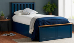 Save On Goods UK 3Ft Single Navy Blue Wood Wooden Ottoman Gas Lift Up Storage Bed Frame Bedstead - thumbnail 2