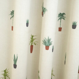 Fusion Cactus 100% Cotton Botanical Print Pair Of Eyelet Curtains - thumbnail 4