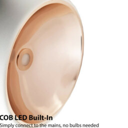 Modern Hanging Ceiling Pendant Light Set - 3X White & Copper Led Lamps For Kitchen - thumbnail 5