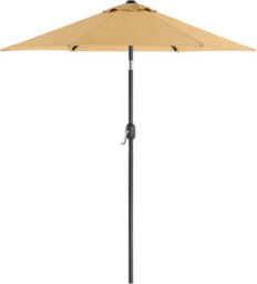 Songmics Garden Parasol Umbrella, Outdoor Sunshade With Tilt Feature And Crank Mechanism, No Base, For Patio Balcony Pool, Taupe - thumbnail 9