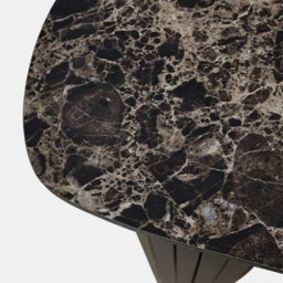 Ohs Madison Console Table Ribbed Engineered Wood Entryway Display Desk - Dark Brown/marble Effect - thumbnail 3