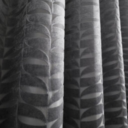 Curtina Kendal Textured Weave Pair Of Charcoal Eyelet Curtains - thumbnail 3