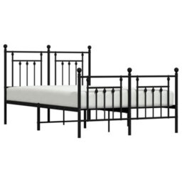 Berkfield Metal Bed Frame With Headboard And Footboard Black 120X200 Cm - thumbnail 4
