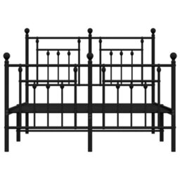 Berkfield Metal Bed Frame With Headboard And Footboard Black 120X200 Cm - thumbnail 6