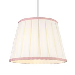 Cream & Pink Pleated Tapered Lamp Shade (D)25Cm - thumbnail 3