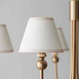 Loops Stylish 2 Pack Hanging Ceiling Pendant Lights - Brushed Brass And Vintage White Fabric Shades - thumbnail 4