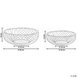 Beliani Set Of 2 Bowls Baliung Metal Gold - thumbnail 3
